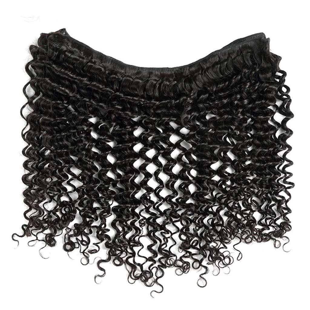 3 Bundles 9A Deep Wave Human Hair Bundles Brazilian Virgin Hair Natural Color - Image 3