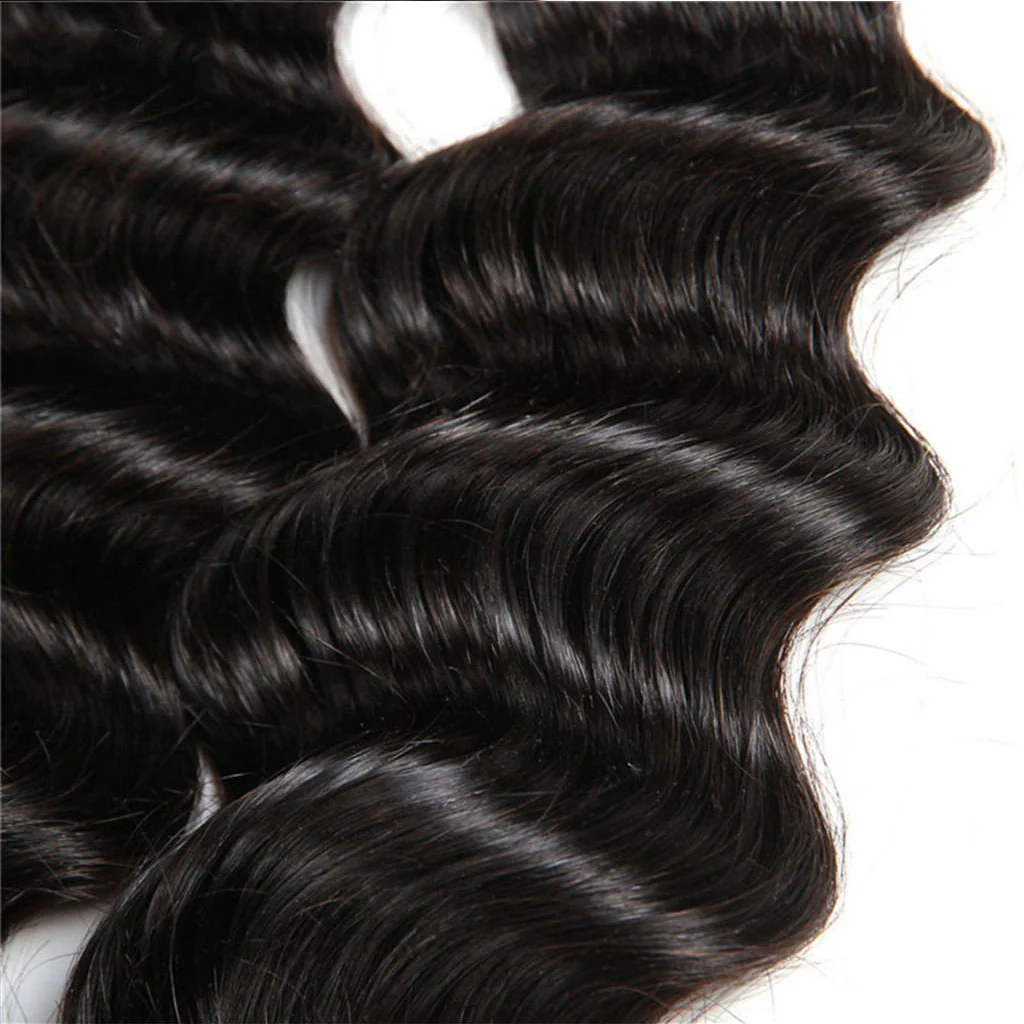 3 Bundles 10A Loose Deep Wave Virgin Hair Bundles Natural Color - Image 3