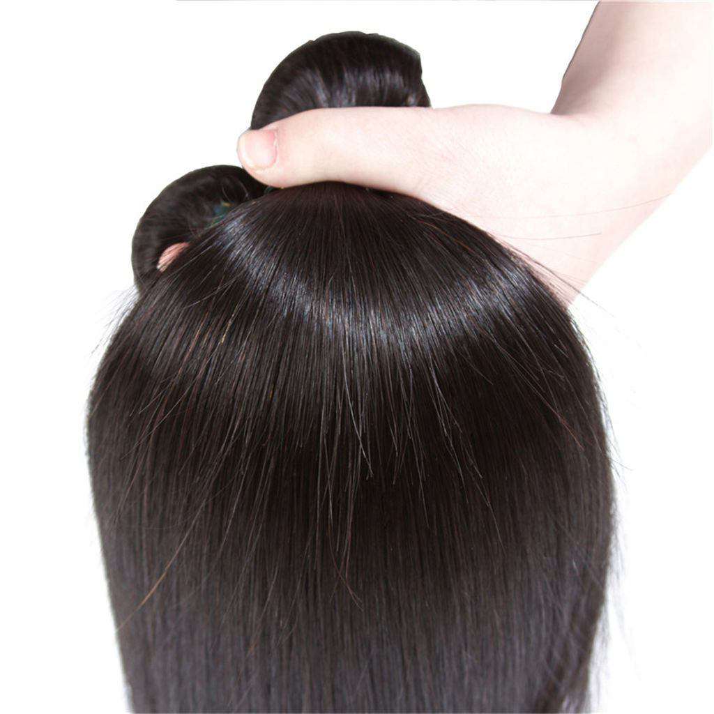 4 Bundles 9A Straight Brazilian Human Hair Bundles Virgin Hair Natural Color - Image 4