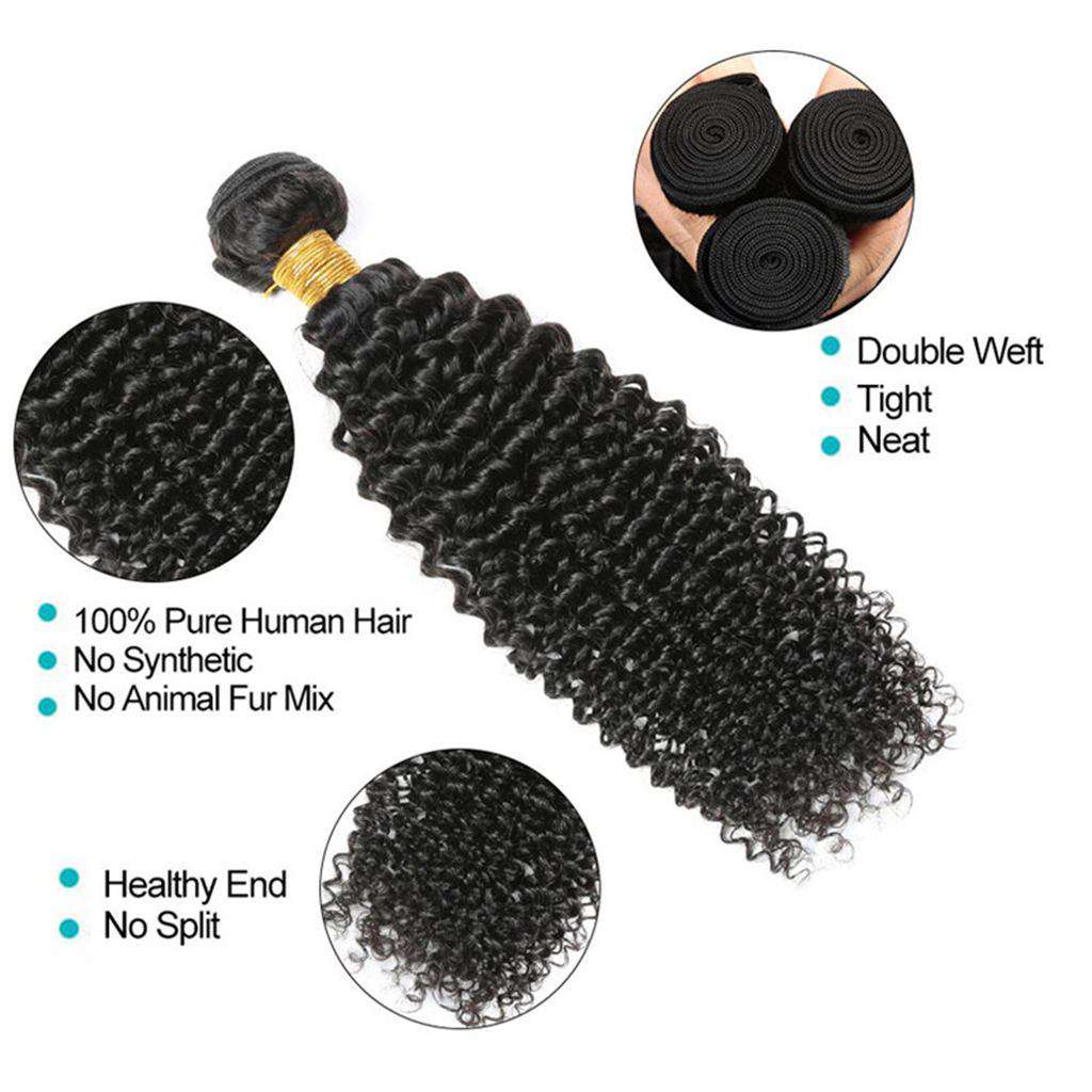 Afro Kinky Curly Hair 3 Bundles 10A Brazilian Human Hair Natural Color - Image 7