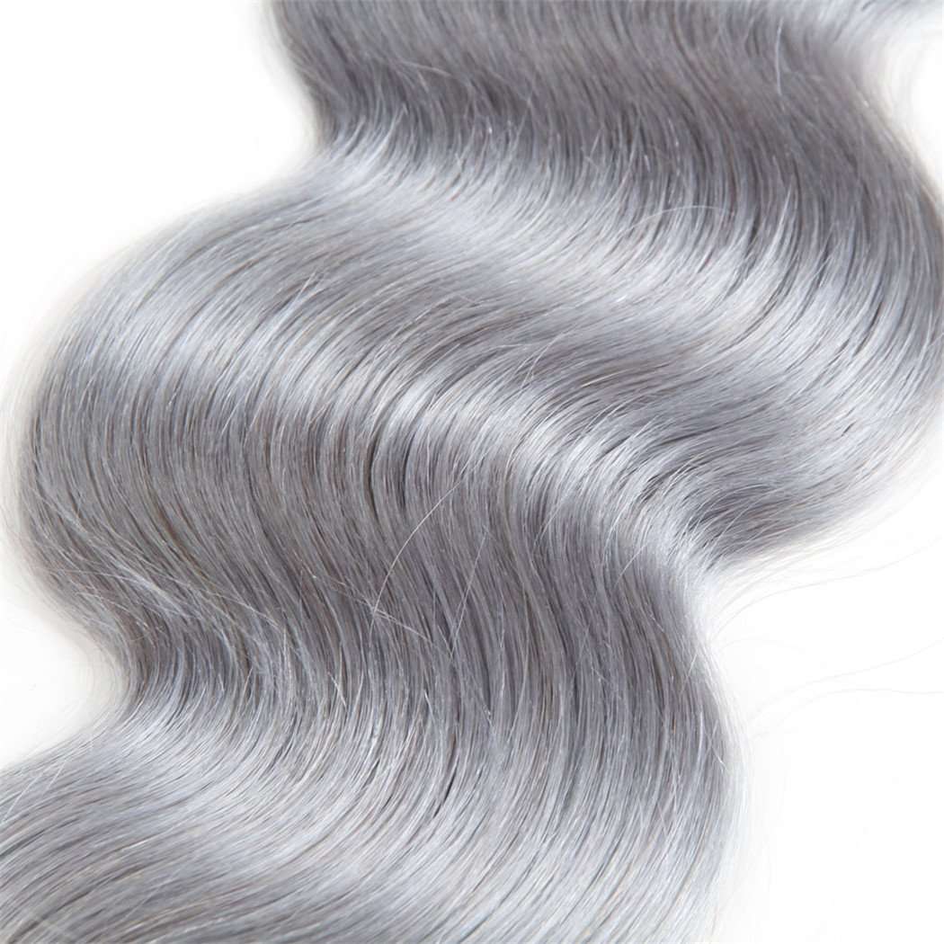 Ombre Grey 3 Bundles Body Wave Brazilian Human Hair Bundles - Image 4